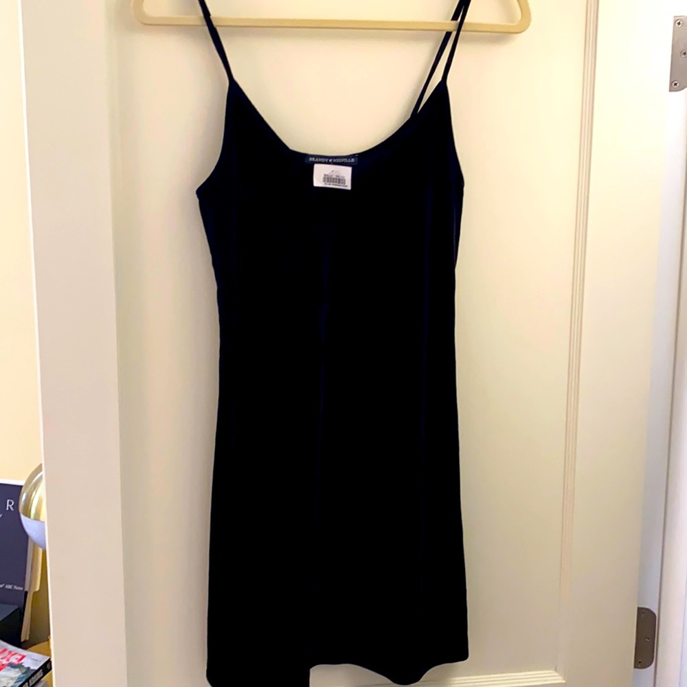 Brandy Melville Black Velvet Tank Dress, One Size